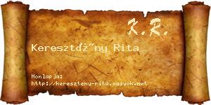 Keresztény Rita névjegykártya